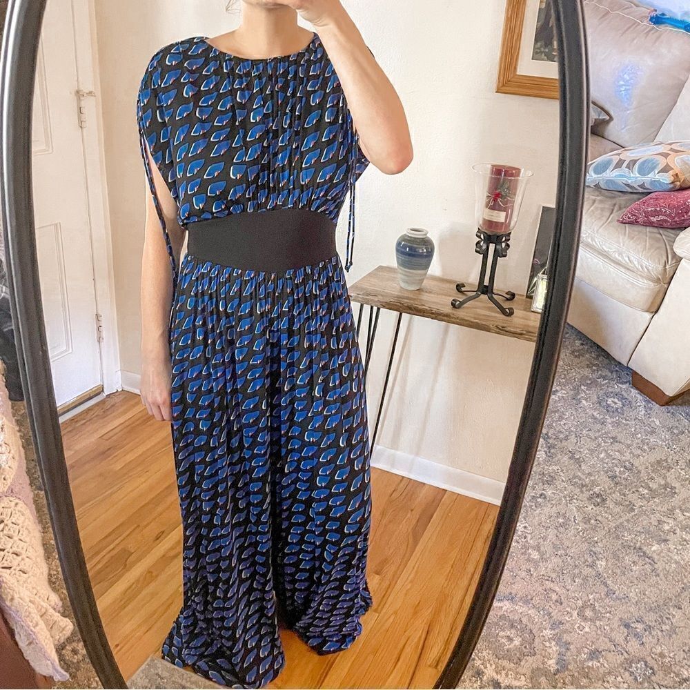 Diane Von Furstenberg Andra Mesh Woven Jumpsuit - Picture 9 of 9